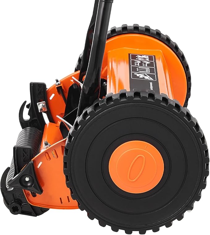 16-Inch Push Reel Lawn Mower, 5-Blade Design, Adjustable Cutting Height from 0.6 to 1.75 Inches, Includes Grass Catcher for Effortless and Even Trimming - Image 8