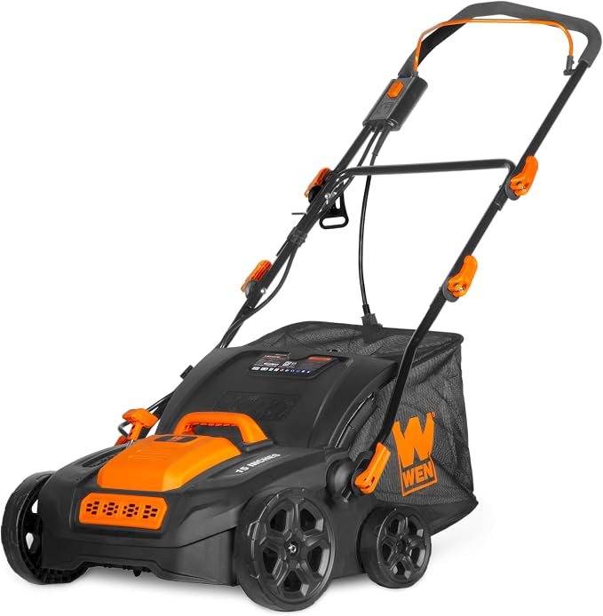 Wen 15-Inch 15-Amp 2-in-1 Electric Dethatcher and Scarifier with Collection Bag (DT1526) by WEN