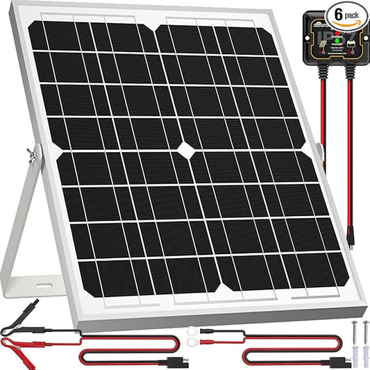 SOLPERK Solar Panel Kit 20W 12V, Waterproof Solar Battery Trickle Charger Maintainer + Smart MPPT Controller + Adjustable Mount Bracket for Boat Car RV Motorcycle Marine Automotive by SOLPERK-WeNeverStop