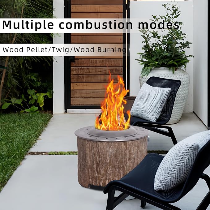 Afterglow Bonfire 20.5 Inch Smokeless Fire Pit with Removable Ash Pan - Portable Outdoor Fire Pit - Stainless Steel - Wood Burning Lightweight Fireplace, Ideal for 4-6 People - Image 4