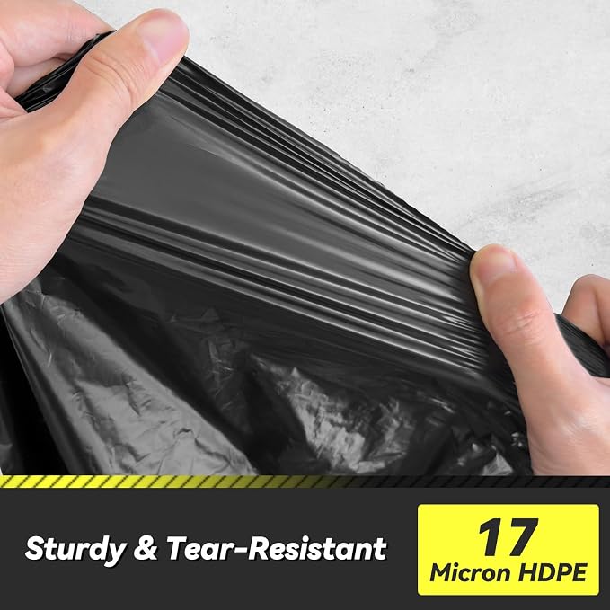 150 Count 55-60 Gallon Trash Bags, Sturdy & Tear-Resistant Commercial Can Liners 55 Gallon, Large Garbage Bags, Large Black Trash Bags for Commercial, Lawn and Leaf Bags - Image 3