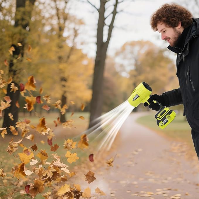 Turbo Jet Leaf Blower: Cordless Leaf Blower for Yard Leaves, Driveway Sand & Car Drying - 450 CFM High Speed with Ergonomic Handle for Easy Operation - Image 2
