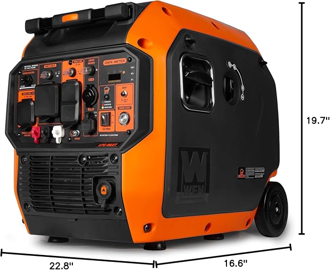 WEN 6800-Watt Dual Fuel RV-Ready Electric Start Portable Inverter Generator with Fuel Shut Off and CO Watchdog for Electric Vehicle Backup (DF680iX) - Image 7
