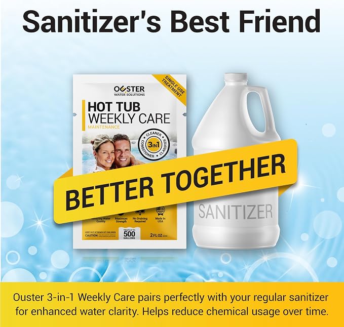 Bio Ouster 3in1 Weekly Hot Tub Cleaner, Conditioner, Clarifier - Hot Tub Chemicals for Standard & Inflatable Spas - Spa Chemicals for Crystal Clear & Sparkling Clean Water - Made in USA (4 Week Kit) - Image 7