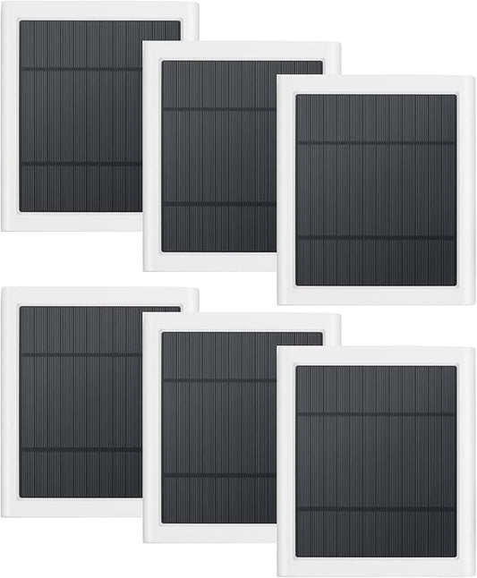 Solar Panel Outdoor for Ring Cameras (White 6P) Spotlight Cam Plus/Pro(Battery) Stick Up Cam/Pro Wireless Outdoor with 10FT/3M Long Cable Dustproof Waterproof by Fehuatenda