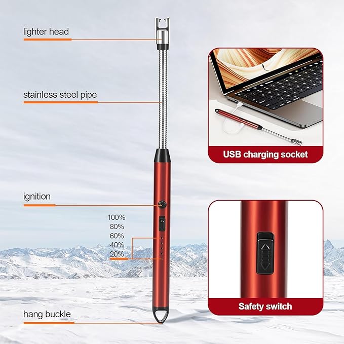 12-18,000 BTU Propane Heater, Tank Top Portable Heater with USB Rechargeable Lighter, Shut-off Valve and Tip-over Switch 3 Settings for Patio, RV Travel, Camping,Open Work