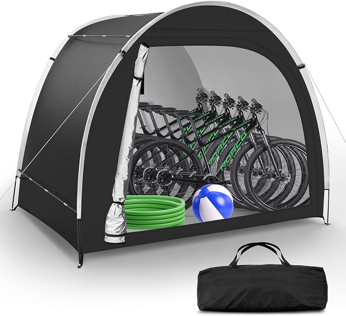 Bike Storage Tent Sheds - Outdoor Storage Waterproof, Upgraded 6.56x4.92x5.58ft Bicycle Shed Tent, Portable Bike Covers Shelter with Carry Bag for Motorcycle, Garden Tool - Medium by Dikutar