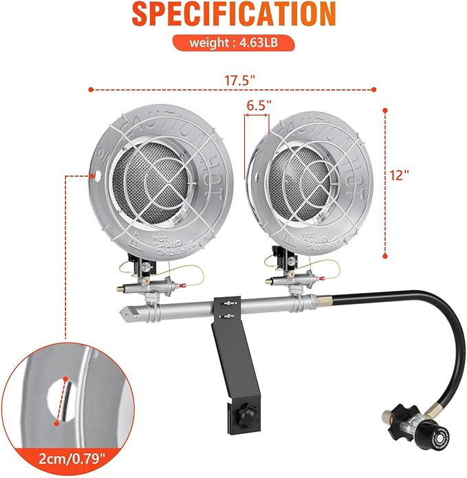 30,000 BTU Double Tank Top Portable Propane Radiant Heater