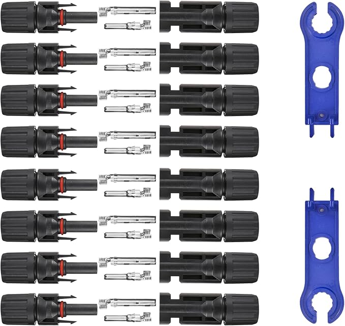 16 PCS Solar Panel Connectors, Male/Female IP67 Waterproof 1000V 30A Solar Cable Connectors (8 Pairs) with 2 Spanners???10AWG??? by Unknown