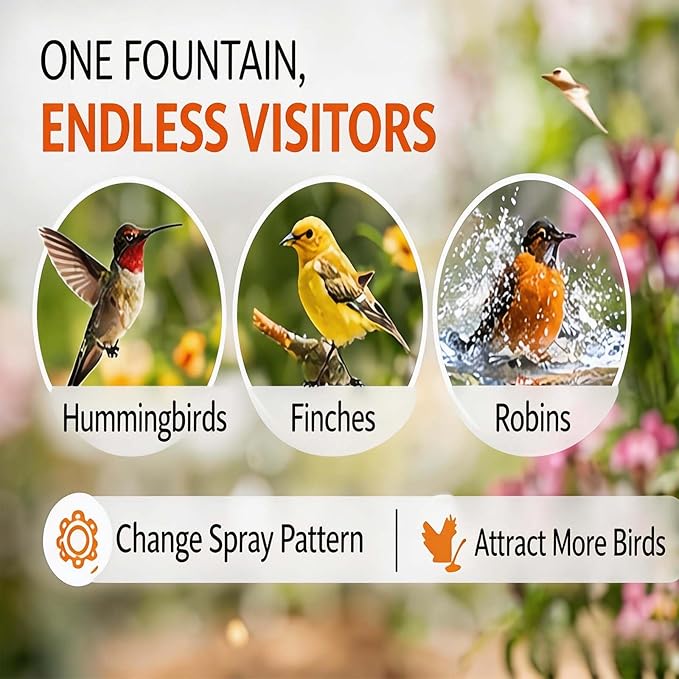 Solar Cascade Hanging Bird Bath Fountain, Outdoor Hanging Bird Bath with Solar Fountain, Large Humming Birds Baths Fountains, with Solars Pump & Glass Bowl, for Outdoor, Gardens (1pc)