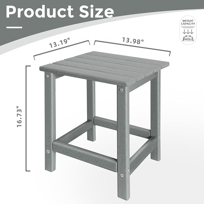 GARDENSTAR Outdoor Side Tables Adirondack, HDPE Small Table for Patio,Outside End Table for Porch, Deck, Pool, Weather Resistant/Easy Maintenance - Image 3