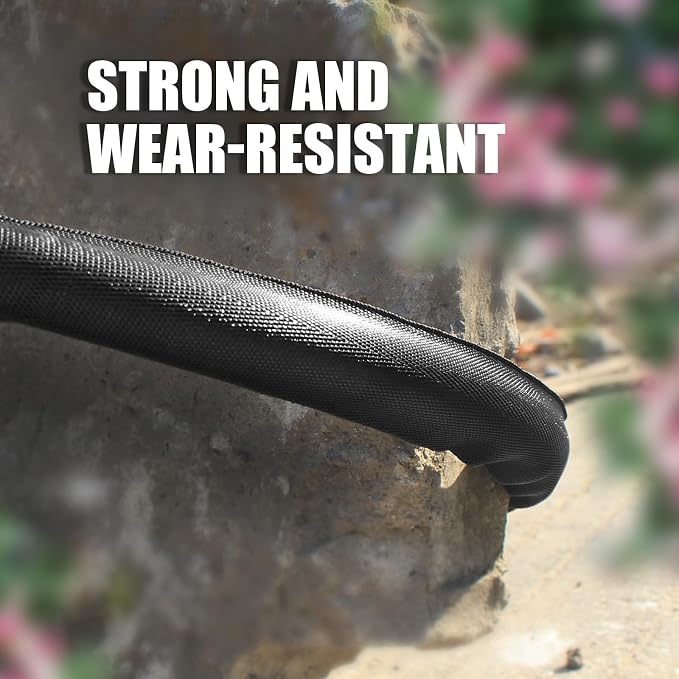 Non-Expandable Garden Hose 75feet, Flexible Water Hose with 10 Function Hose Nozzle, Lightweight, Tangle Free, Rust Proof for Yard (Black) - Image 4