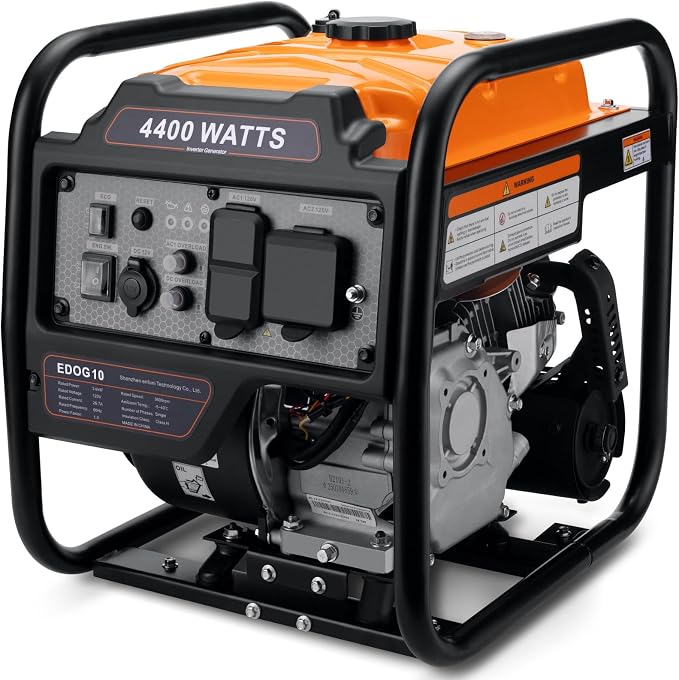 Oxseryn Power Equipment 4400 Watts Inverter Generator Gas Powered, Portable Open Frame Generator, Low Noise with ECO Mode, RV Ready, Emergency Home Backup by OXSERYN
