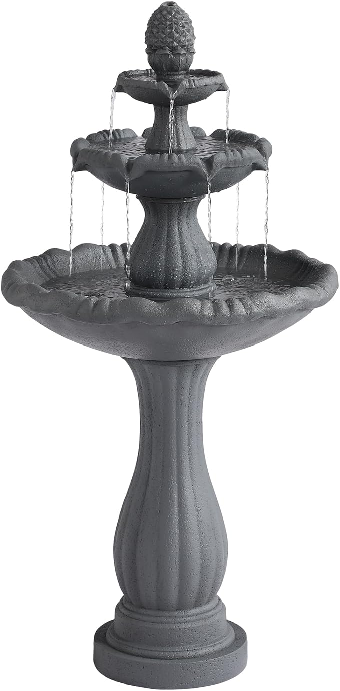 Italian Outdoor Water Fountains - 47.4'H Garden Fountains and Waterfalls Outside, Large Cascading Indoor Floor-Standing Resin Bubbler Fountain Features W/Pump for Patio and Yard Decor
