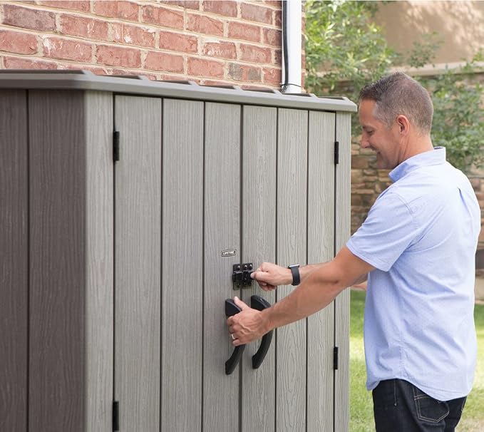Lifetime 60209 Vertical Storage Shed (53 Cubic feet), Roof Brown, 74 x 142 x 174 cm - Image 5