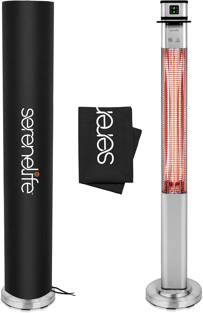 SereneLife Patio Heater Cover for SLOHT52 Infrared Outdoor Electric Space Heater, Heavy Duty Propane Heater Cover, Durable, Tearproof, Waterproof Dustproof, Wind/Sun/Snow Resistant