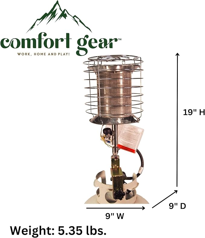 Dura Heat TT-360 Propane(LP) 360 Degree Tank Top Heater, Length: 8.9in, Width: 8.9in, Height: 20.24in,Silver