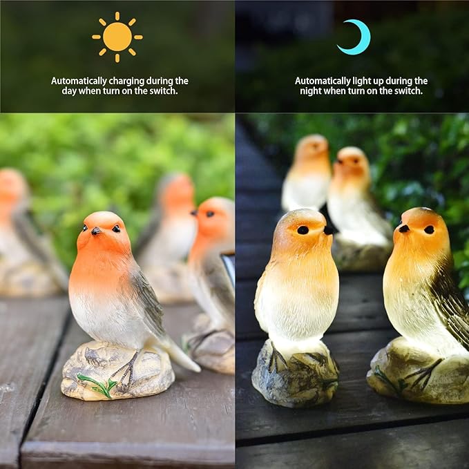 Easter Gifts for Adults Women - Bird Statues Solar Garden Decor for Outside Yard Outdoor Home Patio Decor, Birthday for Mom Grandma Wife Sister Nana from Daughter Son Husband