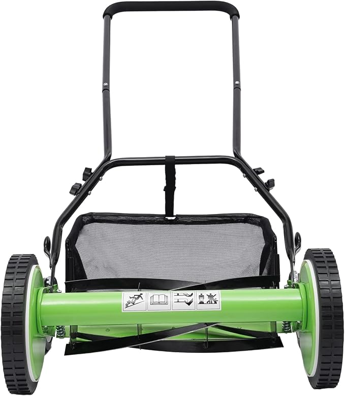 16-Inch 5-Blade Cordless Manual Reel Lawn Mower, 1.34-2.52 Adjustable Walk-Behind Lawn Mowers Cordless Manual Lawn Mower for Villa Yards Park Greening Factory Greening - Image 4