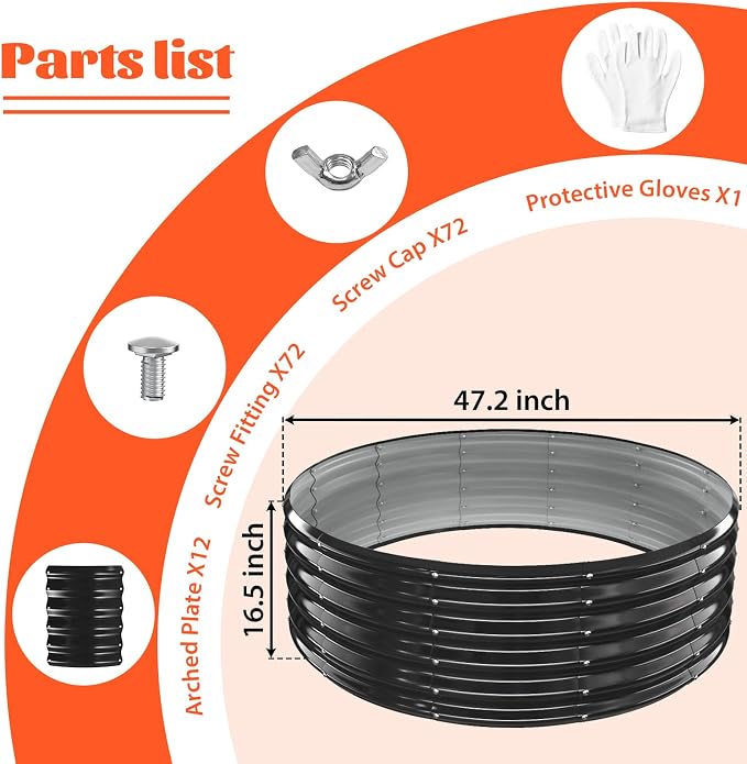 YSEJOMP 48 Inch Round Galvanized Fire Pit Ring/Fire Ring - Foldable and Perfect for Outdoor Gatherings and Campfires in The Yard/Garden/Park/Beach (Black+Gray, 4 FT Diameter+1.5 FT Tall) - Image 7