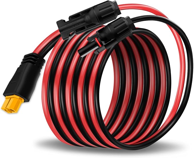 COMeap Solar Panel Cable for Ecoflow Anker SOLIX 12AWG, 10FT/3M Compatible with MC-4 to XT60 Plug Solar Panel Connector Adapter Extension for Portable Power Station Solar Generator RV by COMeap