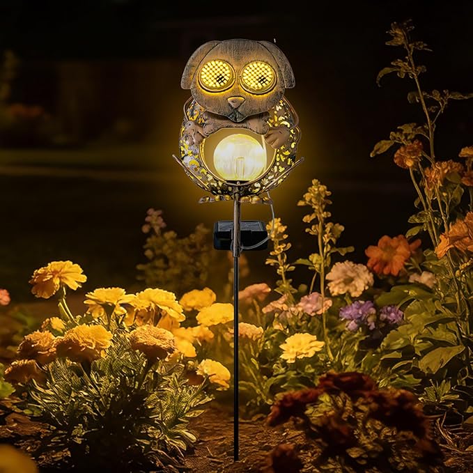 Solar Lights Outdoor Decor, Solar Dog Yard Decorations Outdoor, Garden Decorative, IP65 Waterproof, Gifts for Women Mom, for Yard Patio Lawn Pathway Landscape