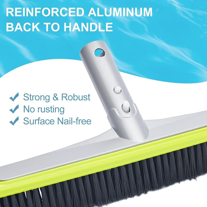 Sepetrel 17.5" Pool Brush Head for Cleaning Walls,Heavy Duty Inground/Above Ground Swimming Pool Scrub Brushes with Premium Strong Bristle & Reinforced Aluminium Back - Image 4
