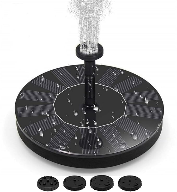 Solar Bird Bath Fountain Pump for Outside,Solar Fountain with 6 Nozzle,Free Standing Floating Solar Powered Water Fountain Pump for Bird Bath, Garden, Pond, Pool, Outdoor 2 Size