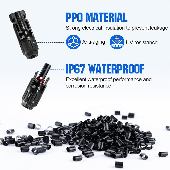 ECO-WORTHY Solar Crimper Tool Kit 13 PCS Solar Tools - a Crimper, 10 Pairs of Solar Connectors, 2 Pairs of Solar Connector Spanner Wrench for Solar Panel Cable Assembly and Installation - Image 3
