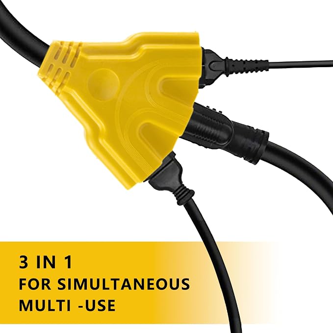 30 Amp to 20 Amp Adapter 110V RV Distribution Adapter, NEMA TT-30P Male to 3X 5-15R/5-20R Female, ETL Listed RV Generator Household Outlet, 1.6 FT - Image 6