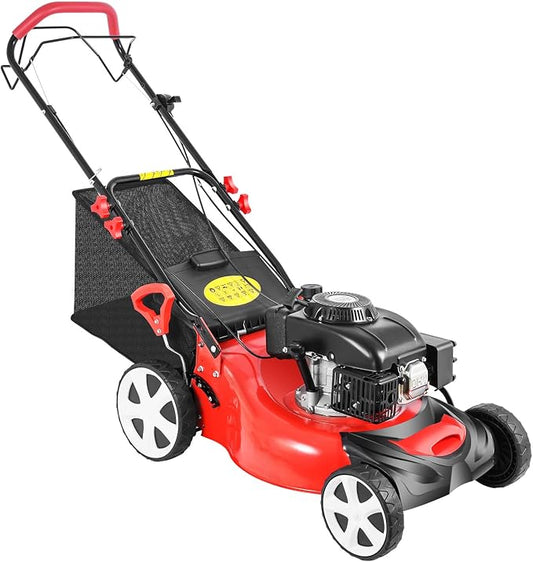20Inch Gas Self-Propelled Lawn Mower, 140CC 8-Gears Gasoline Walk Behind Mower, 4stroke 2800Rpm Ohv Petrol Engine 4reinforced Nylon Wheels Greening W/Manganese Steel Straight Blade, 15.9Gal Large Bag by Unknown