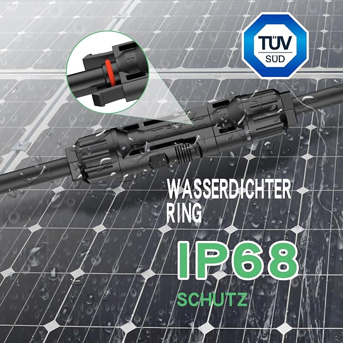 33Ft 10AWG Solar Cable Extension with Protection Cover, Solar Wire with Tool-Free Solar Connectors, IP68 Waterproof PV Cable, Solar Panel Extension Cable 10Gauge for Home Boat RV Solar Panels(33ft) - Image 7