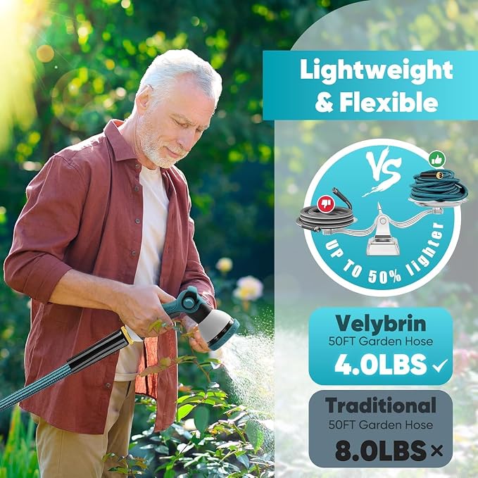Garden Hose 25ft, Non-Expanding Water Hose Ultra Lightweight, Kink-Free, Sturdy, Flexible, Abrasion Resistant Hose for Yard, Lawn, Outdoor, Marine and Camper - Image 5