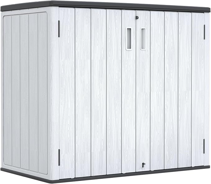 ZZM 37 Cu.ft Outdoor Storage Cabinet with One Tool Kit, Horizontal Storage Shed for Garage, Bike, Garbage Cans, Garden Accessories by ZZM
