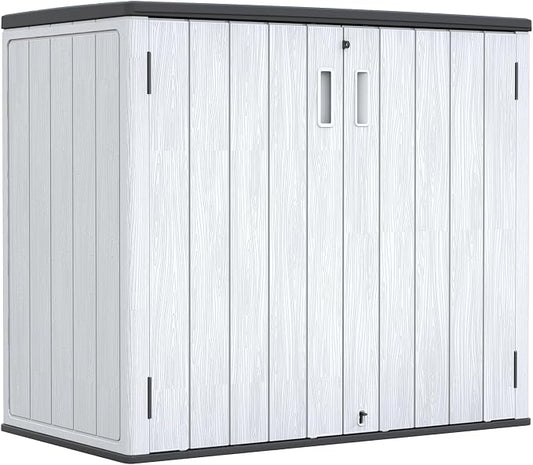 ZZM 37 Cu.ft Outdoor Storage Cabinet with One Tool Kit, Horizontal Storage Shed for Garage, Bike, Garbage Cans, Garden Accessories by ZZM