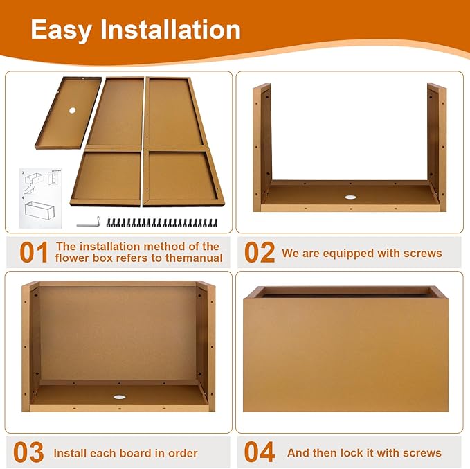 32"x16"x16" Corten Steel Planter Box, Rustic Metal Planter with Drainage Holes, Rust & Weather Resistant for Patio Garden Indoor Outdoor Commercial Use