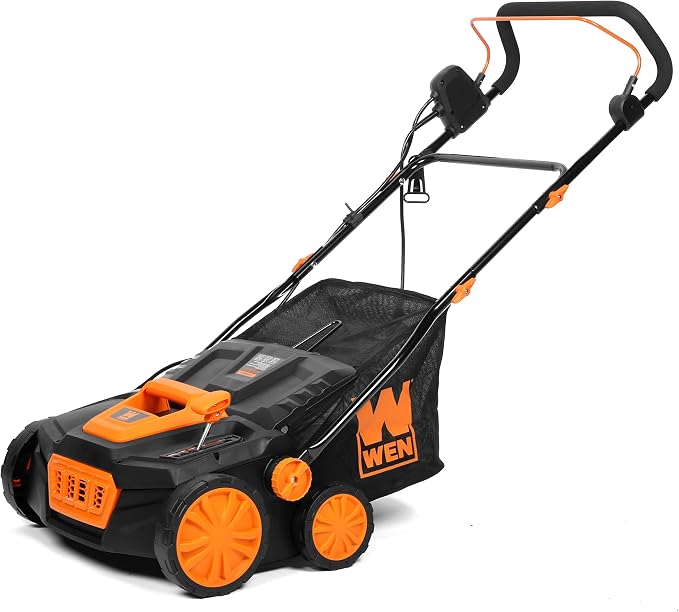 WEN 15-Inch 13-Amp 2-in-1 Electric Dethatcher and Scarifier with 12-Gallon Collection Bag (DT1315) by WEN