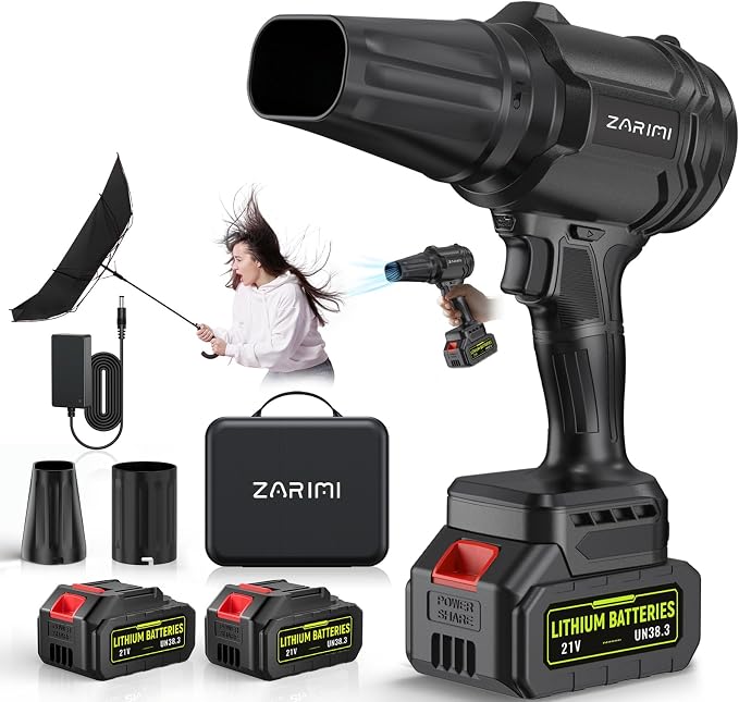 YUQUESEN Cordless Leaf Blower, 980,000 RPM Handheld Leaf Blower with 2 X 4.0Ah Batteries & Charger, Lightweight Leaf Blowers for Patio Cleaning, Lawn Care, Leaves, Dust - Cool Black by WelcometoYUQUESEN