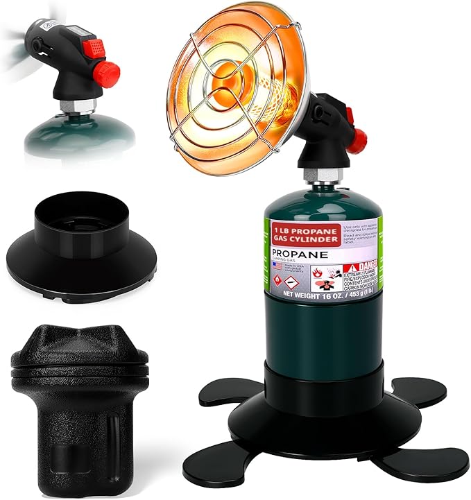 Portable Propane Heater for Camping, Outdoor Small Space Patio Heater, Cordless Gas Heaters with Foldable Tank Holder, Fast Radiant Heaters for Camping Tent, Winter Hiking, Ice Fishing & Hunting