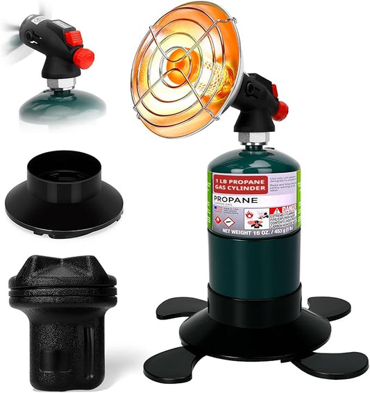 Portable Propane Heater for Camping, Outdoor Small Space Patio Heater, Cordless Gas Heaters with Foldable Tank Holder, Fast Radiant Heaters for Camping Tent, Winter Hiking, Ice Fishing & Hunting