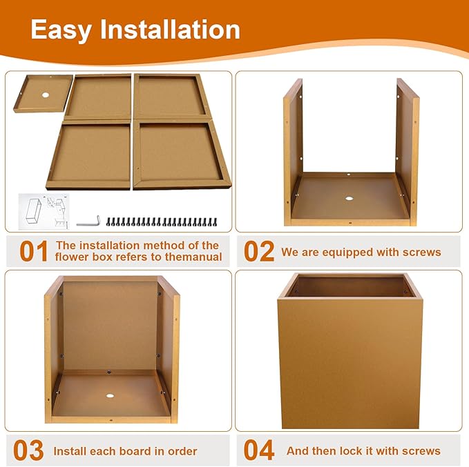 24"x24"x25" Corten Steel Planter Box, Rustic Metal Planter with Drainage Holes, Rust & Weather Resistant for Patio Garden Indoor Outdoor Commercial Use