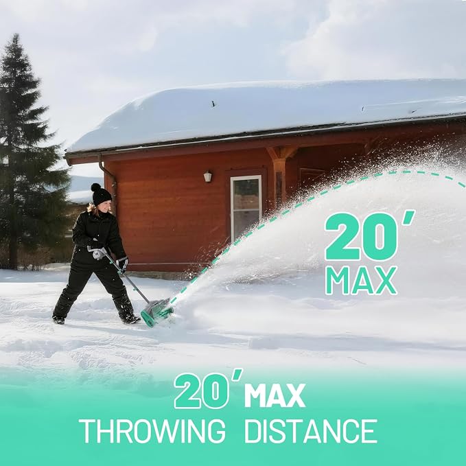 Litheli Cordless Snow Shovel 20V, Lightweight Electric Power Shovel for Snow Removal, Includes 4.0Ah Battery & Fast Charger, Easy to Use Snow Blower for Driveways, Sidewalks, Decks & Patios - Image 3