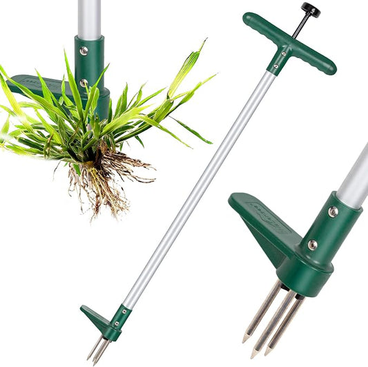 Walensee Weed Puller, Stand Up Weeder Hand Tool, Long Handle Garden Weeding Tool with 3 Claws, Hand Weed Hound Weed Puller for Dandelion, Standup Weed Root Pulling Tool and Picker, Grabber (1 Pack) by Walensee