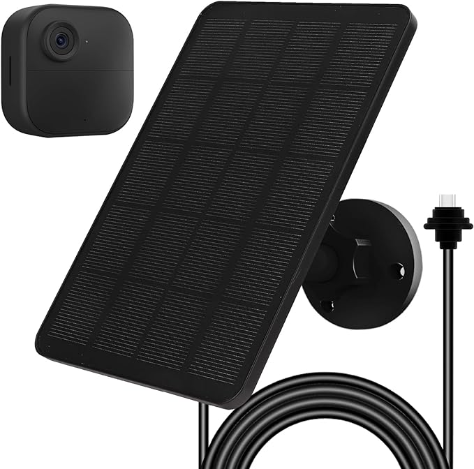 Solar Panel for Blink Camera, Solar Panel 4W Compatible with Blink Outdoor 4 (4th Gen) Camera, Solar Charger for Camera Outdoor with 13.12Ft Outdoor Power Cable, Adjustable Mount, IP65 Waterproof by EverExceed