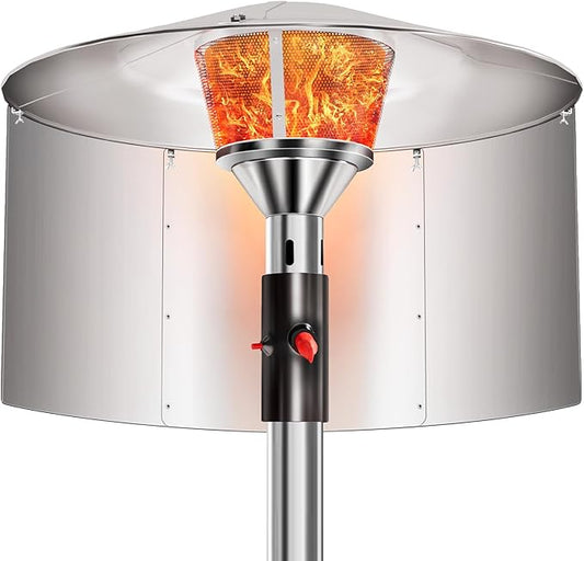 Patio Heater Reflector Shield, Heating Reflector, Heat Focusing Reflector for Round Natural Gas and Propane Patio Heaters Outdoor, 15" Height