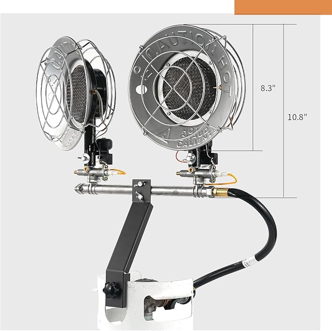 Propane Tank Heater Attachment, Propane Tank Top Heater, 30,000 BTU Portable Outdoor for Patio, Camping & Garage – with 3 Heat Levels & 90° Adjustable Head