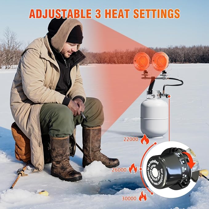 30,000 BTU Double Tank Top Portable Propane Radiant Heater