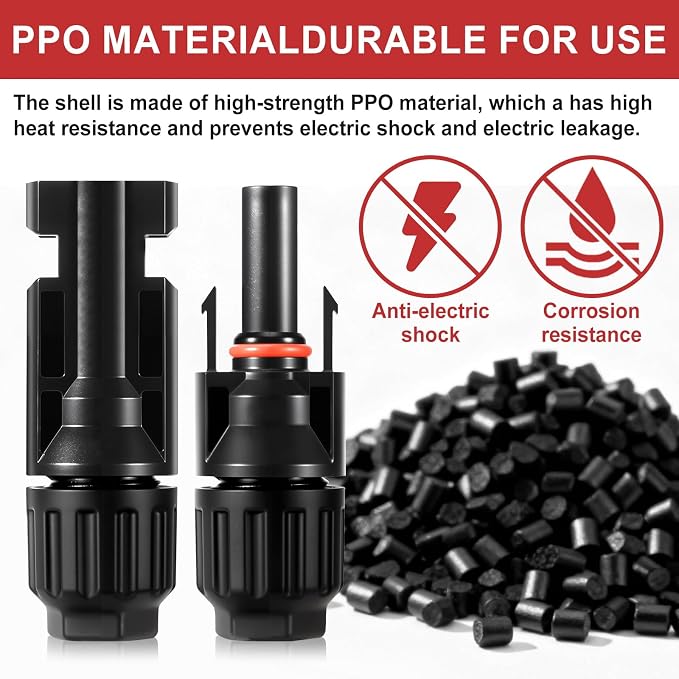32 PCS Solar Panel Connectors MC4, 16 Pairs Male/Female + 2 Wrenches IP67 Waterproof 1000V/30A Solar Connectors???for Solar Power Systems (10AWG) - Image 6
