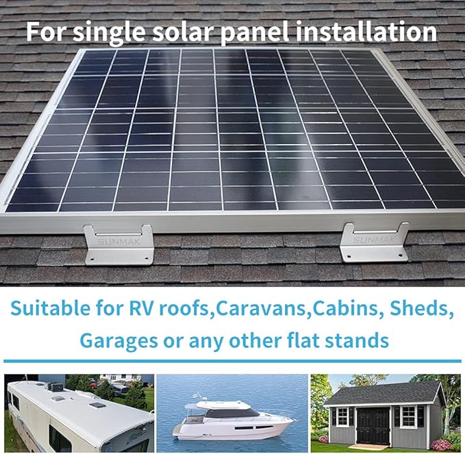 16 Units per Set Solar Panel Mounting Z Brackets, Solar Panel Mounting Brackets Lightweight Aluminum Corrosion-Free for RVs, Trailers, Boats, Yachts, Wall and Other Off Gird Roof - Image 5