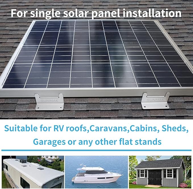 8 units per set Solar Panel Mounting Z Brackets Lightweight Aluminum Corrosion-Free for solar panels installed on RVs, Trailers, Boats, Yachts, Wall, Cabins, Sheds, Garages&Other Off Gird Roofs - Image 5